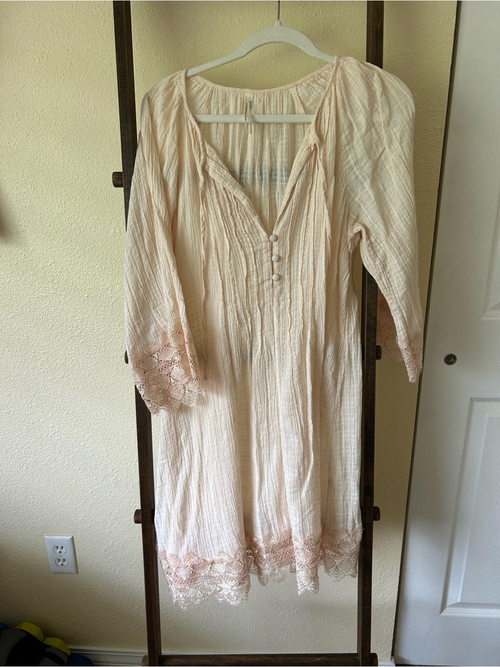 Anthropologie Pale Blush nightgown.